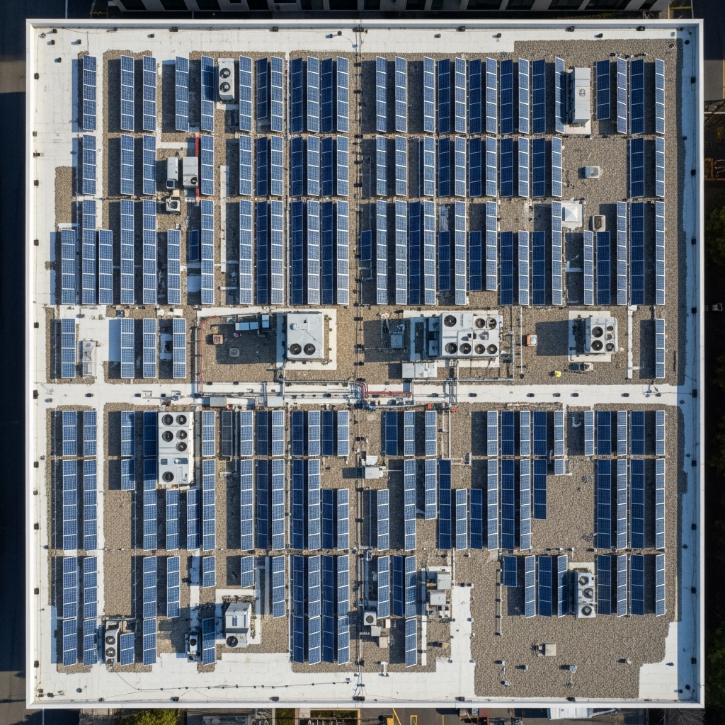 Lighting retrofit paired with solar monitoring