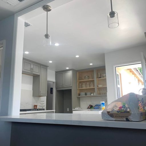 Close-up of modern pendant lighting installed by Modern America Electric