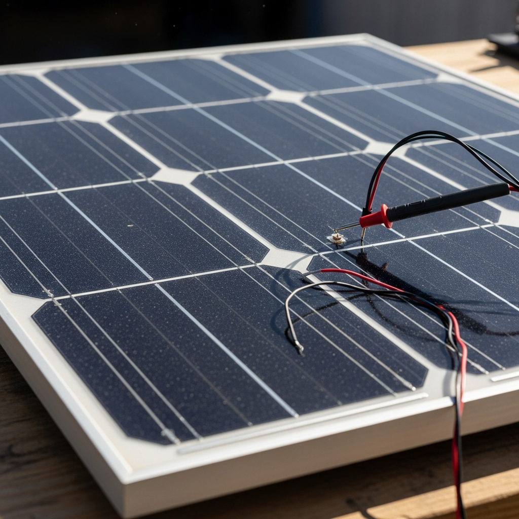 Modern America Electric technician finalizing a solar installation